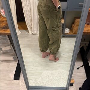 Free People Olive Cargo Jogger Pants